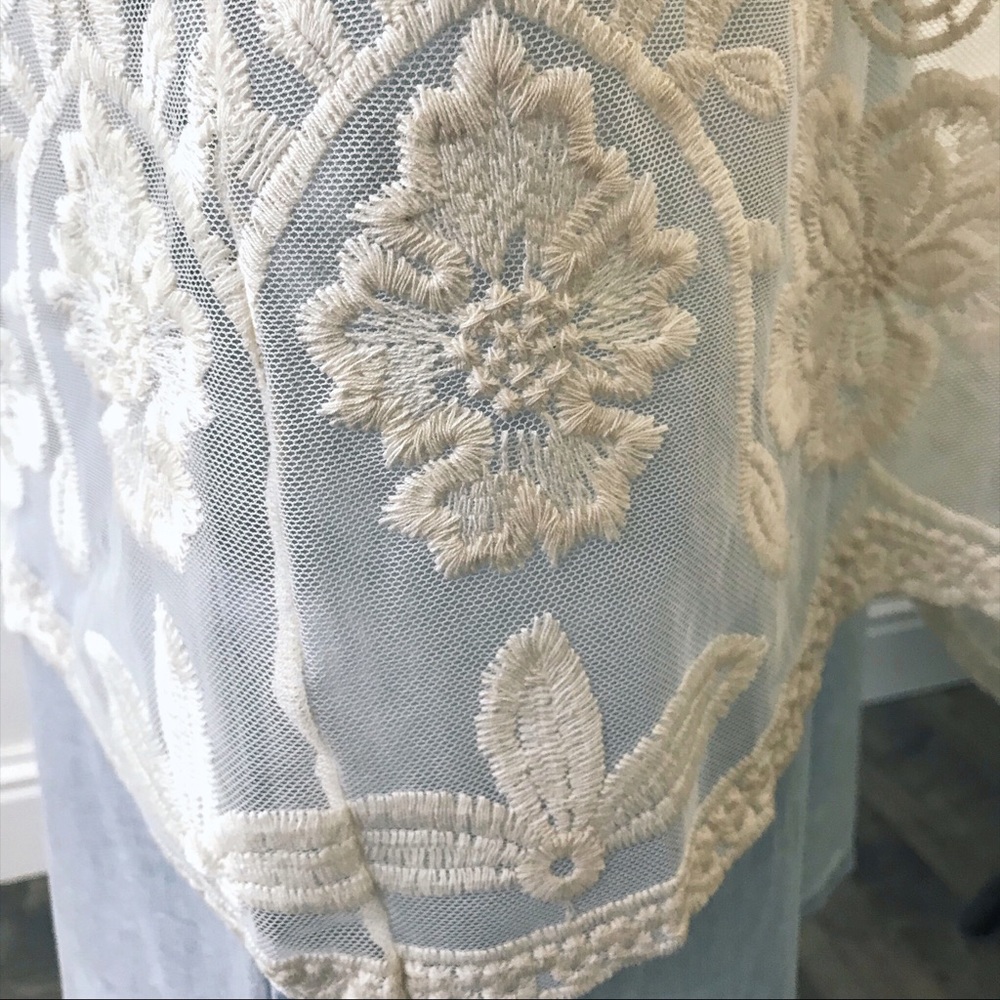 Crochet Lace Floral Midi Kimono - Picture 6 of 8